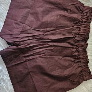 Brown High-Waisted Shorts